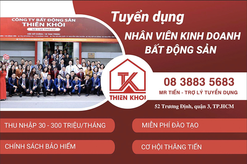 TUYỂN DỤNG 50 CHUYÊN VIÊN TƯ VẤN BẤT ĐỘNG SẢN NHÀ ĐẤT THỔ CƯ HÀ NỘI